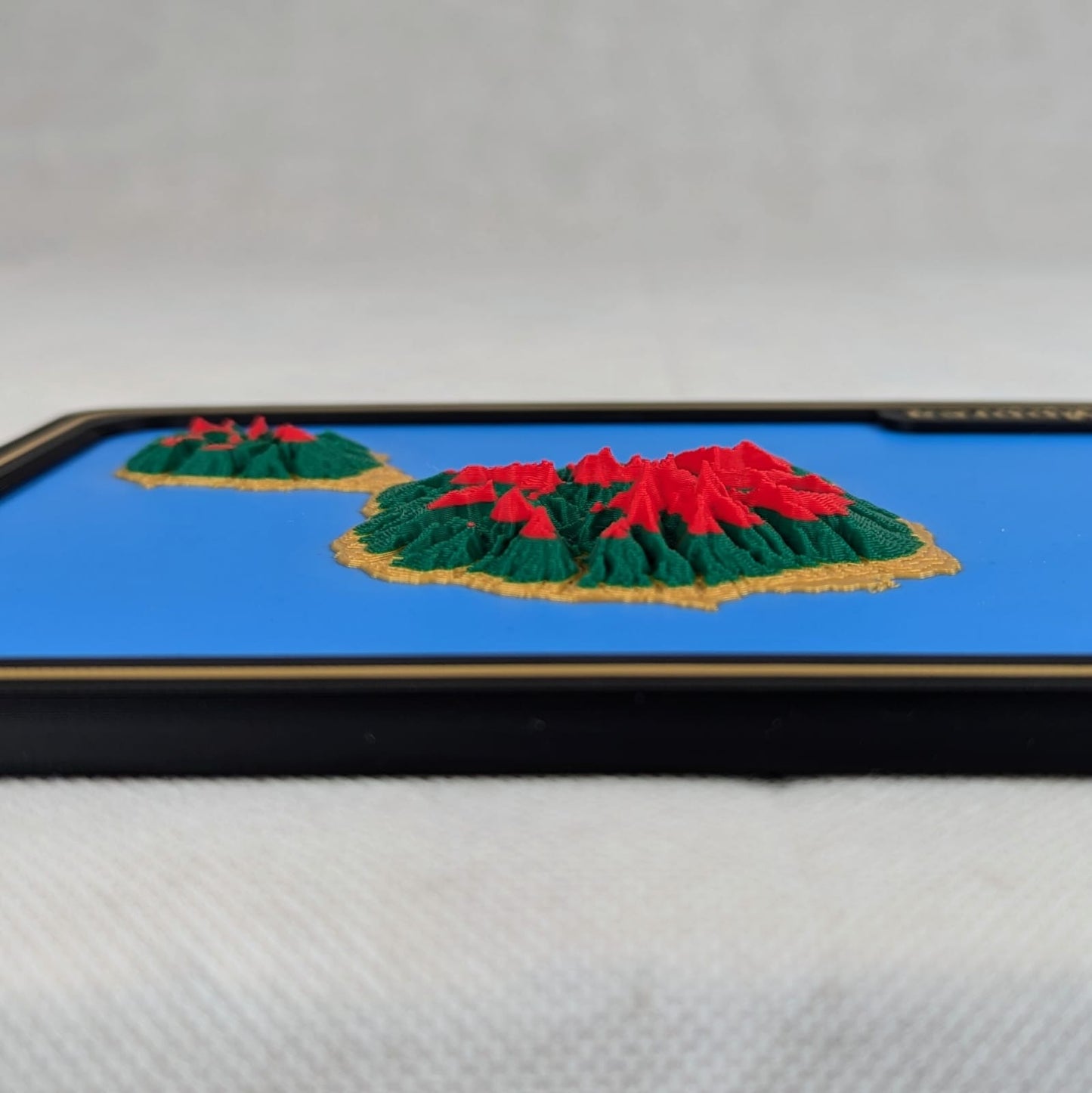 Carte 3D détaillée en relief de Tahiti et de Moorea