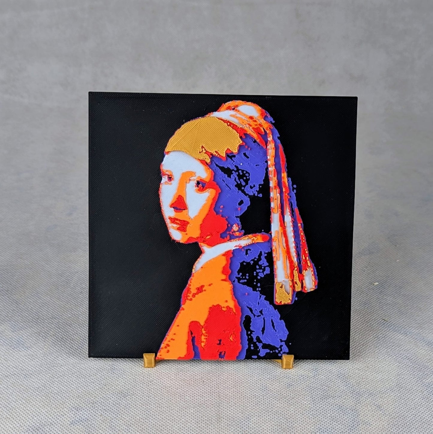 La Jeune Fille à la perle de Johannes Vermeer en pop art et pixel art 3d