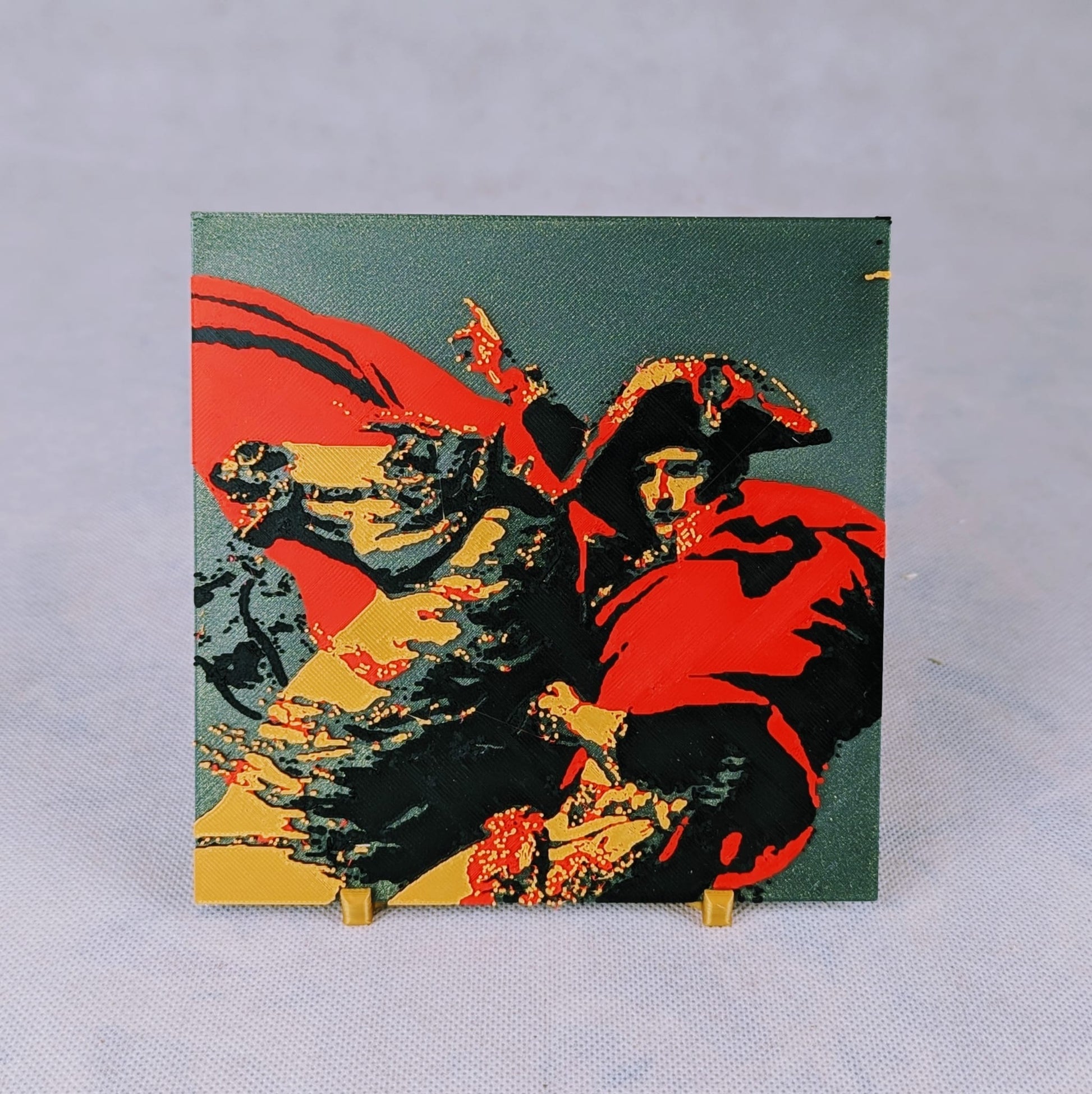 Bonaparte franchissant le mont Saint-Bernard de Jacques Louis David pop art pixel art relief 3d