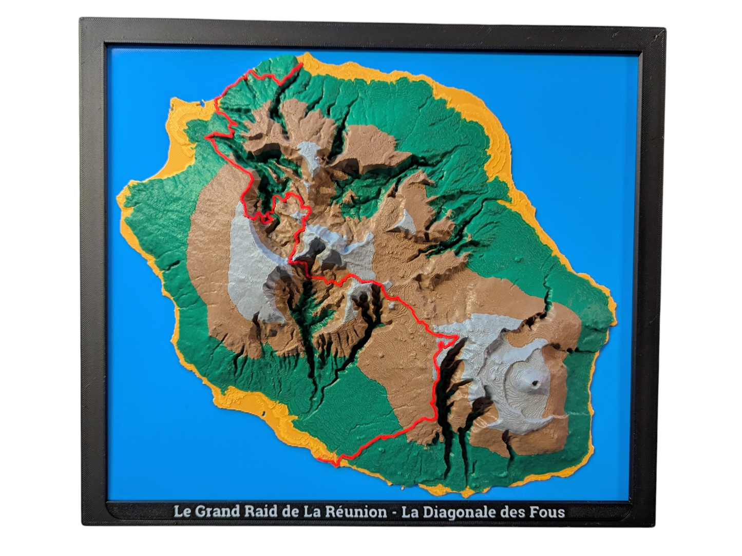 Diagonale des Fous - Carte topographique en relief 3D