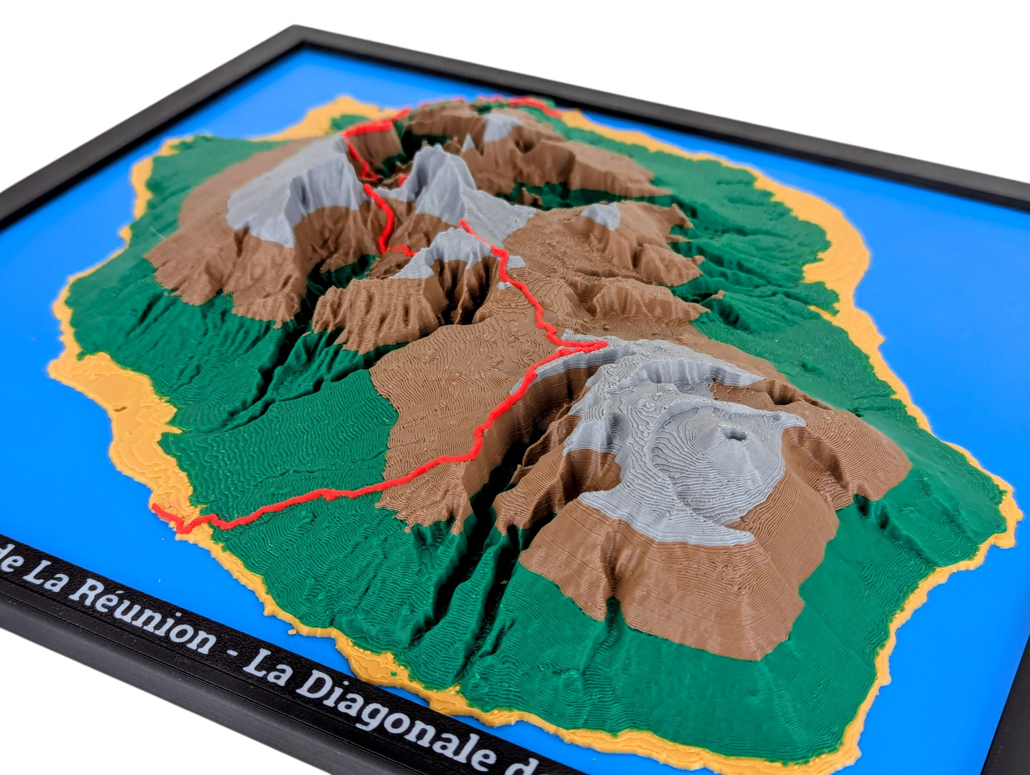 Diagonale des Fous - Carte topographique en relief 3D