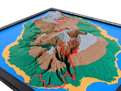 Diagonale des Fous - Carte topographique en relief 3D