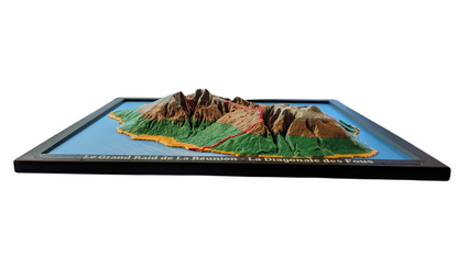 Diagonale des Fous - Carte topographique en relief 3D
