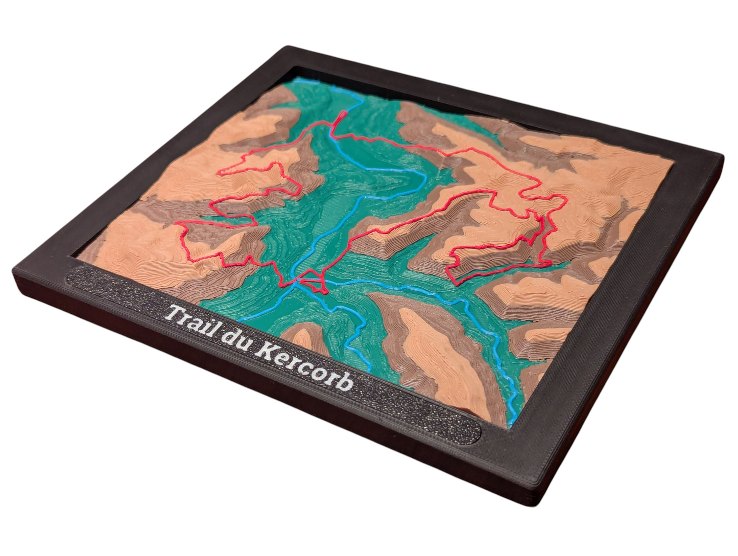 Trail du Kercorb - Carte topographique en relief 3D