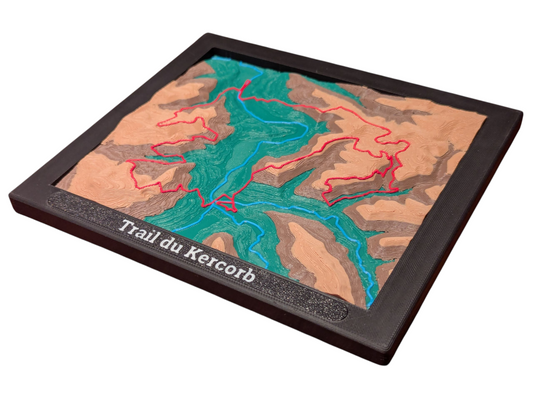 Trail du Kercorb - Carte topographique en relief 3D
