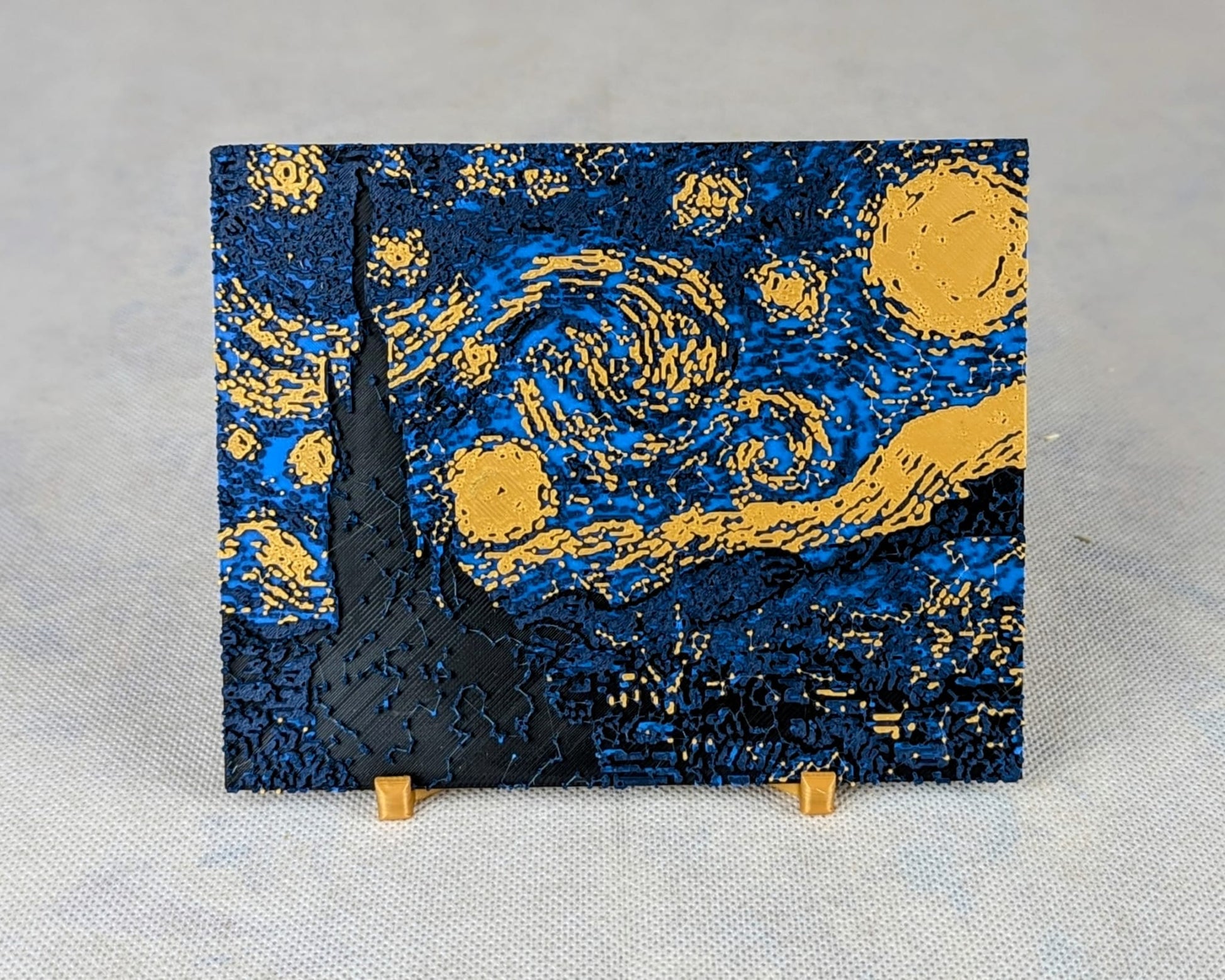 Impression 3d de la nuit étoilé de Van Gogh
