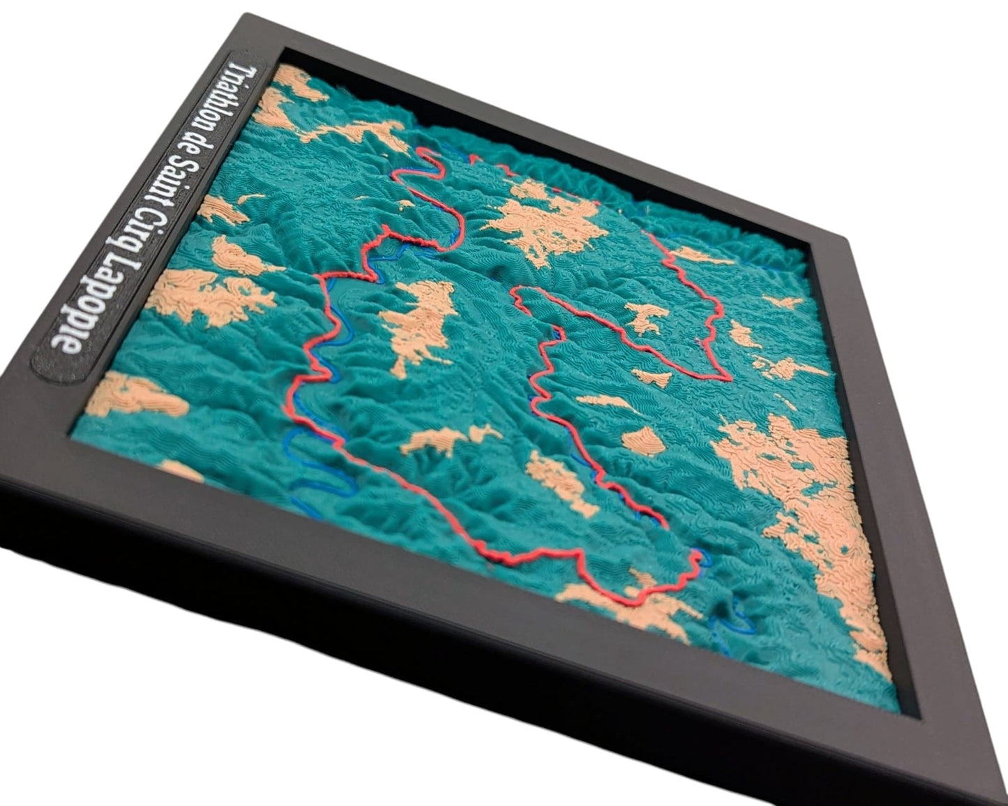 Triathlon de Saint Cirq Lapopie - Carte topographique en relief 3D