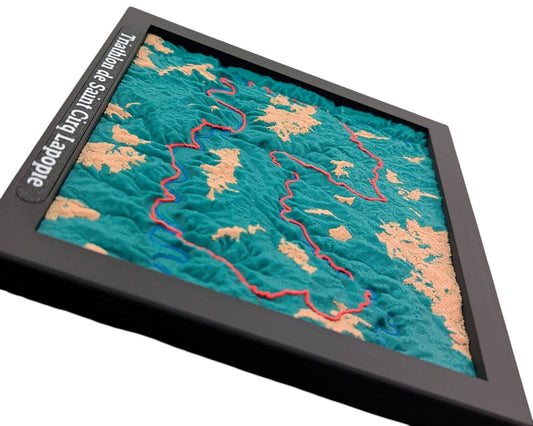 Triathlon de Saint Cirq Lapopie - Carte topographique en relief 3D