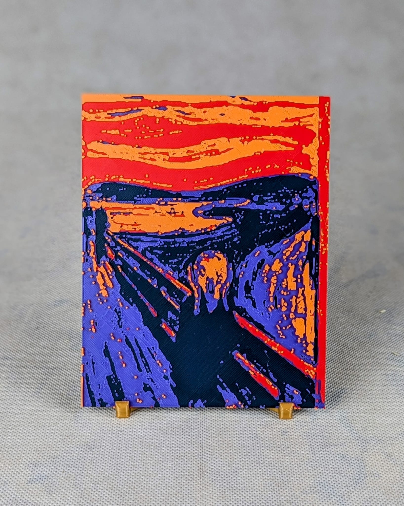 Le Cri de Munch en relief imprimé en 3d couleur