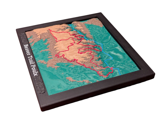 Beaver Trail Poulx - Carte topographique en relief 3D