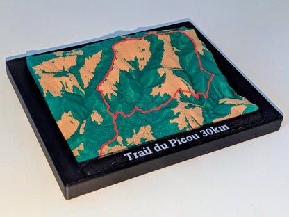 Trail du Picou - Carte topographique en relief 3D