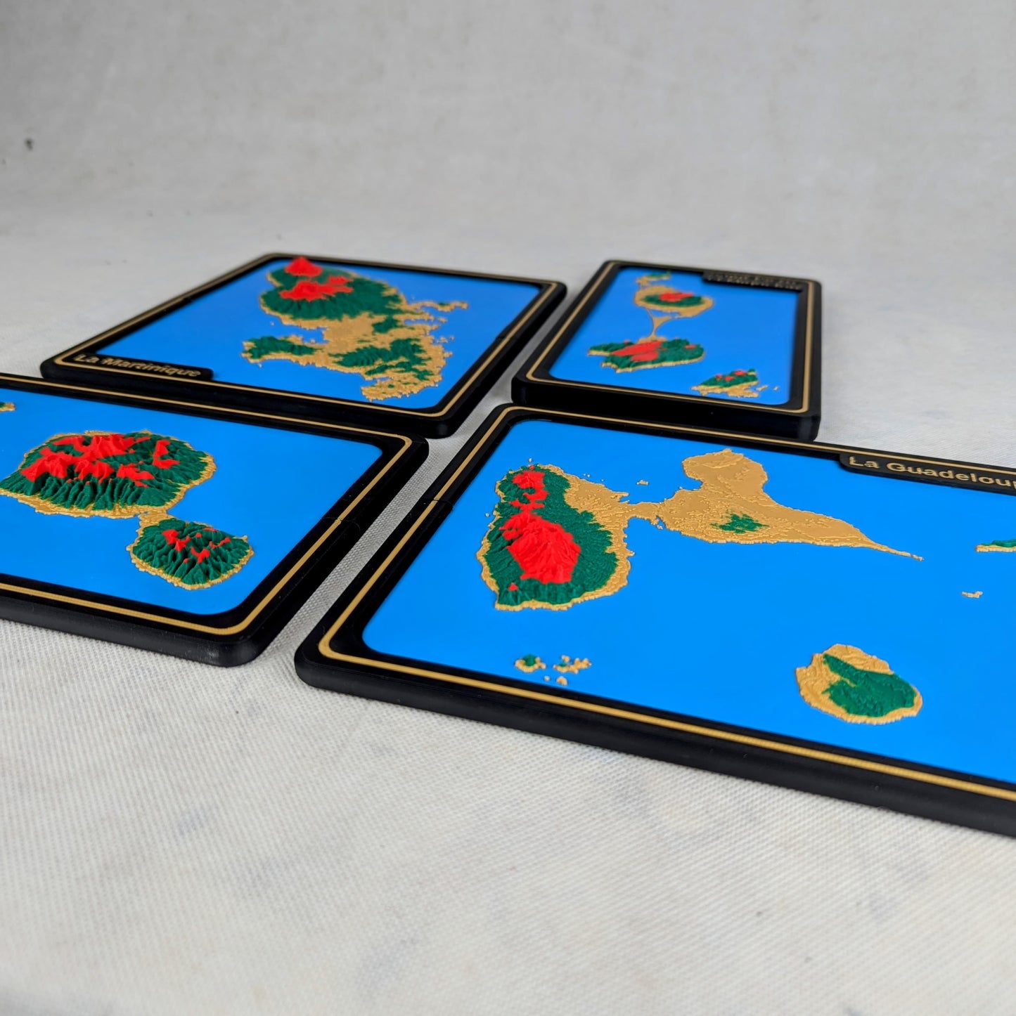 carte 3d des outre mer françaises en relief topographique