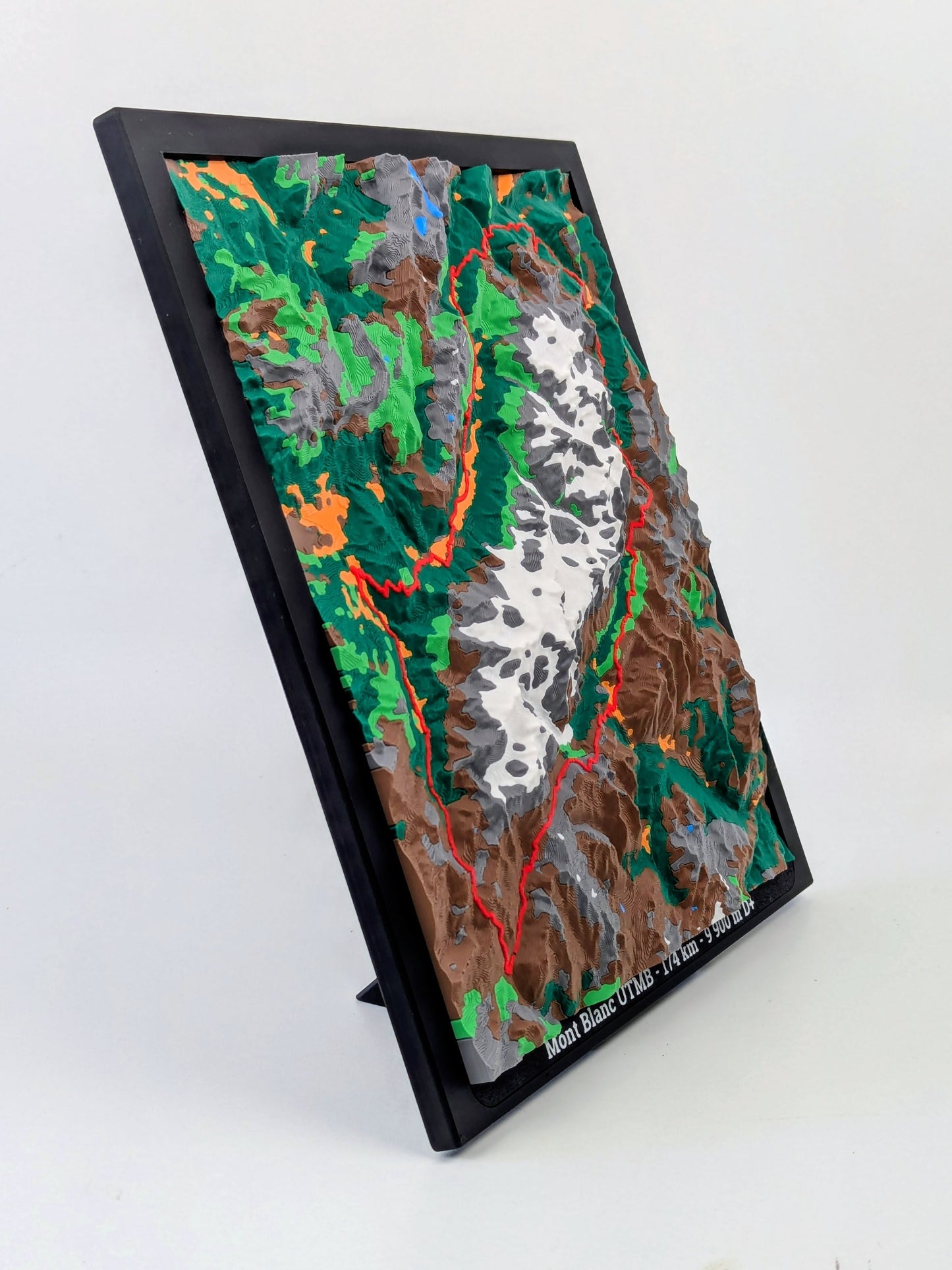 Ultra Trail du Mont Blanc - Carte topographique en relief 3D